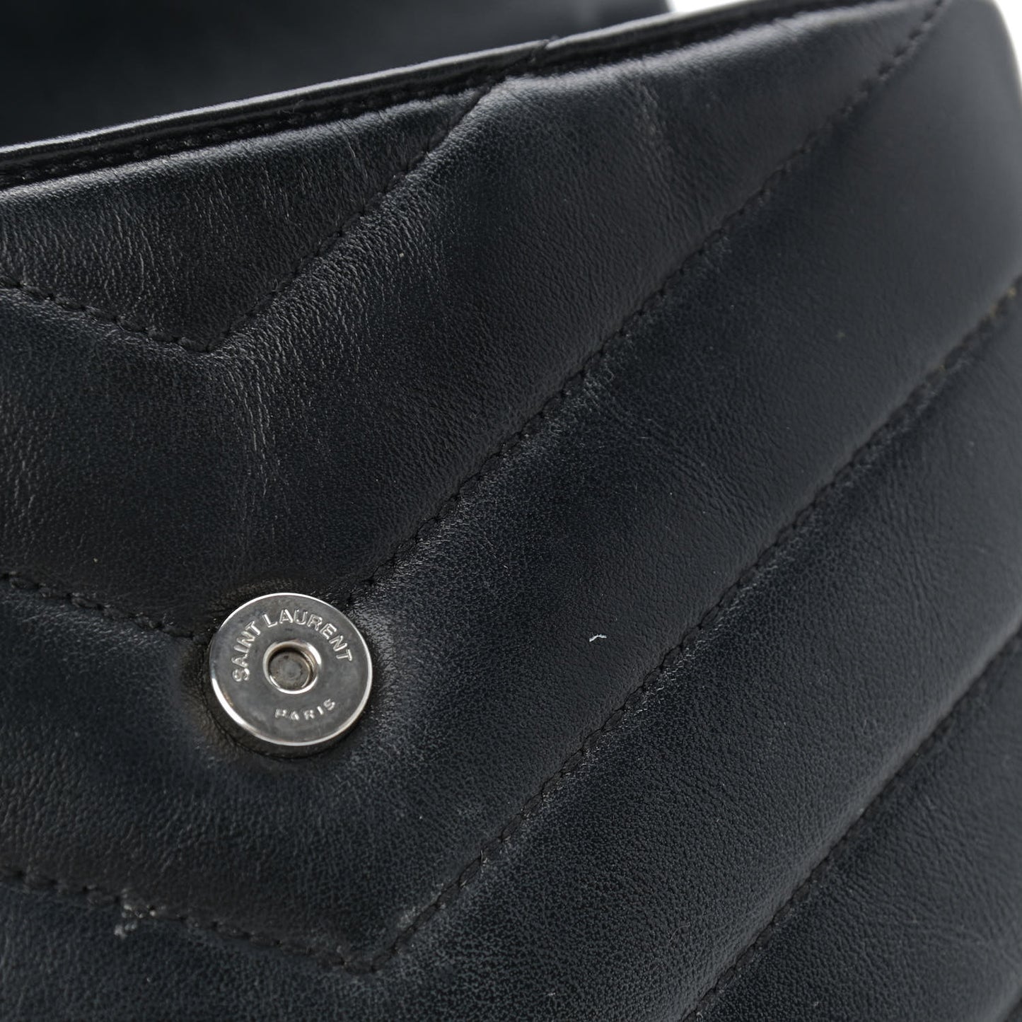 Calfskin Y Quilted Monogram Toy Loulou Crossbody Bag Black