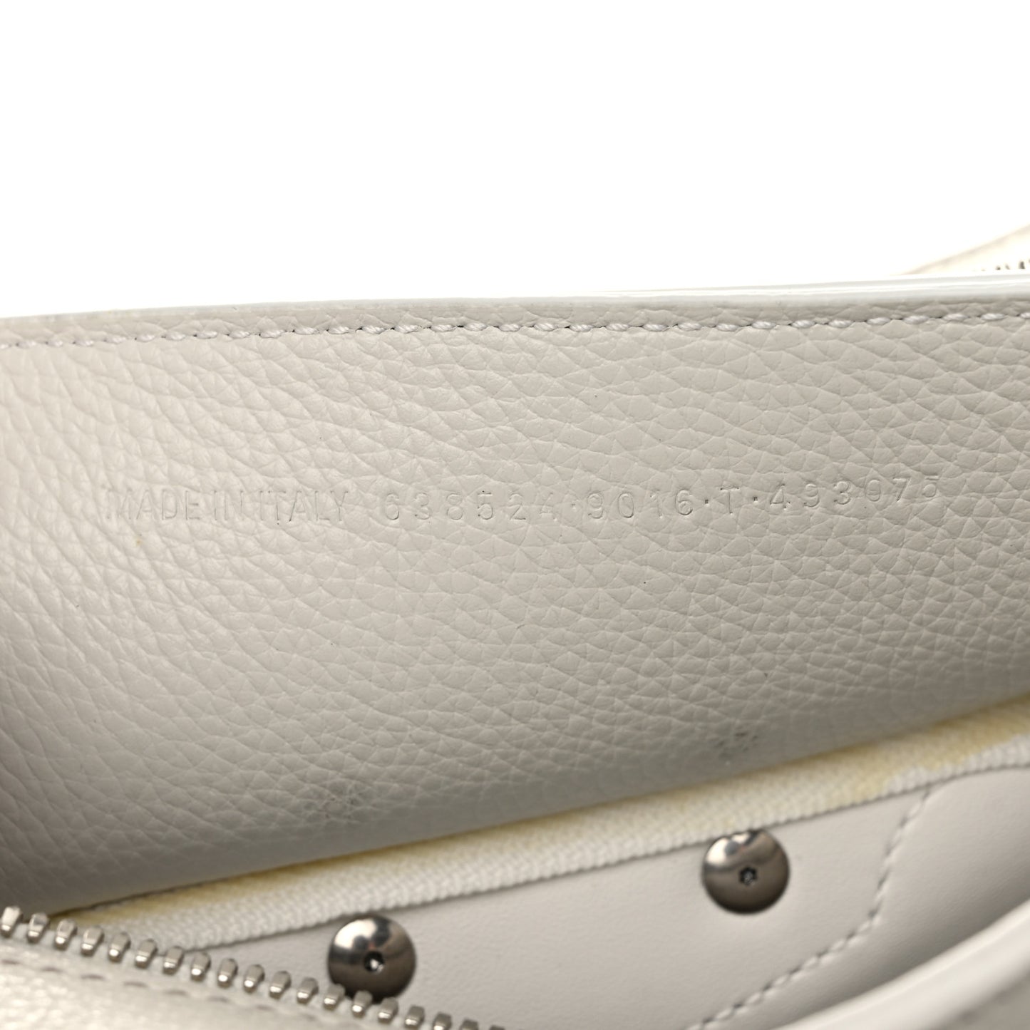 Grained Calfskin Neo Classic Silver Hardware Mini City White