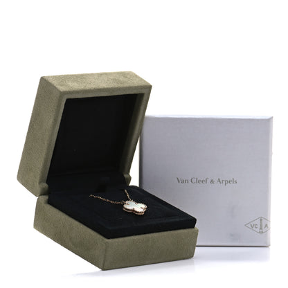 Van Cleef & Arpels 18K Yellow Gold Mother of Pearl Vintage Alhambra Pendant Necklace 5 of 6
