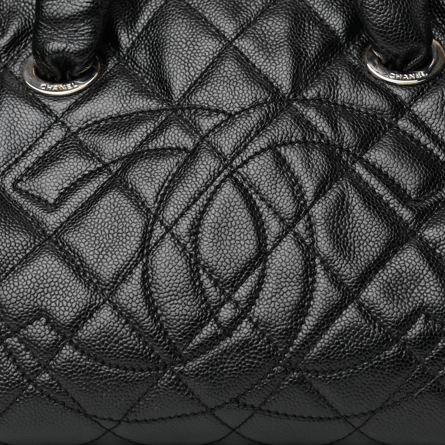 Caviar Quilted CC Timeless Bowler Black