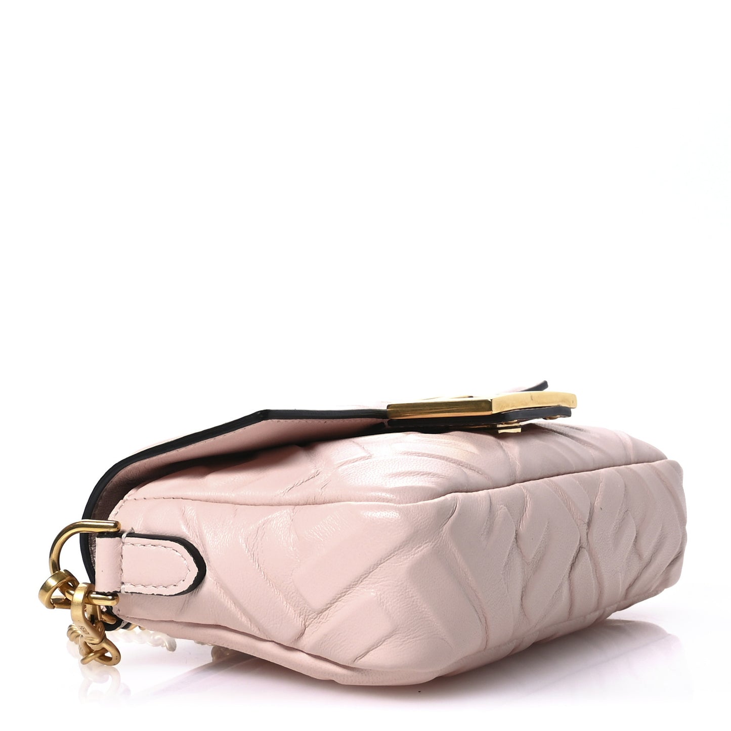 Nappa FF 1974 Embossed Mini Baguette Rosa Quarzo