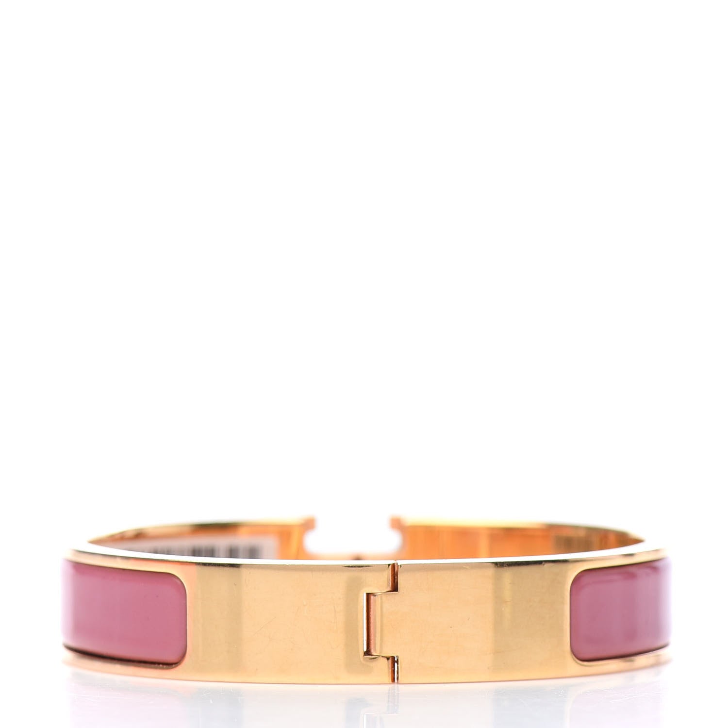 Hermes Enamel Narrow Clic Clac H Bracelet PM Rose Velours 3 of 6