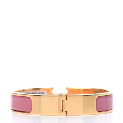 Hermes Enamel Narrow Clic Clac H Bracelet PM Rose Velours 3 of 6