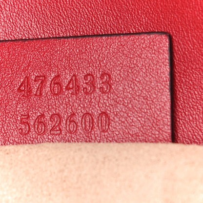 Gucci Calfskin Matelasse Super Mini GG Marmont Shoulder Bag Hibiscus Red 7 of 11