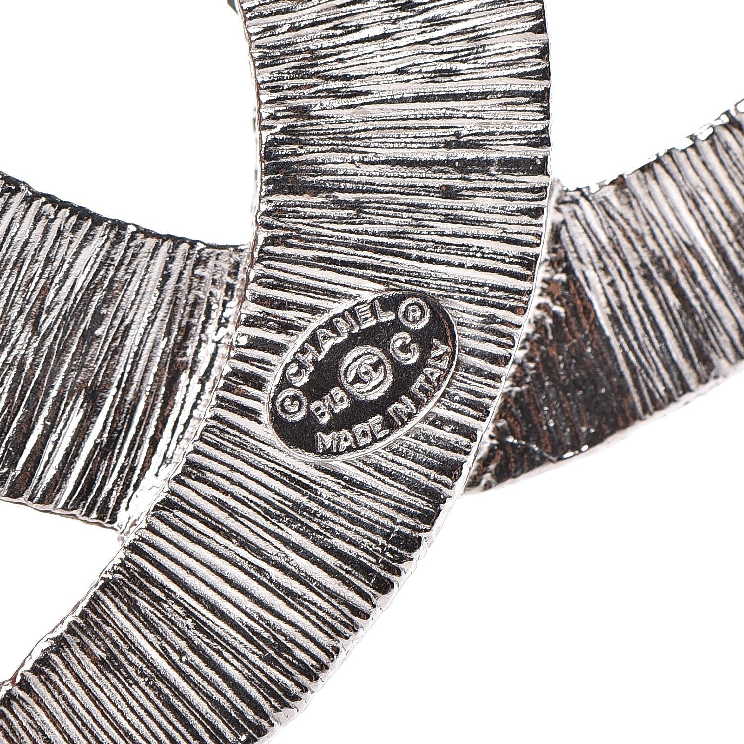Chanel Baguette Crystal CC Brooch Silver 4 of 4