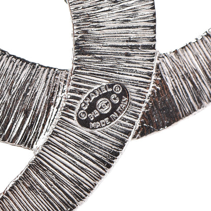 Chanel Baguette Crystal CC Brooch Silver 4 of 4