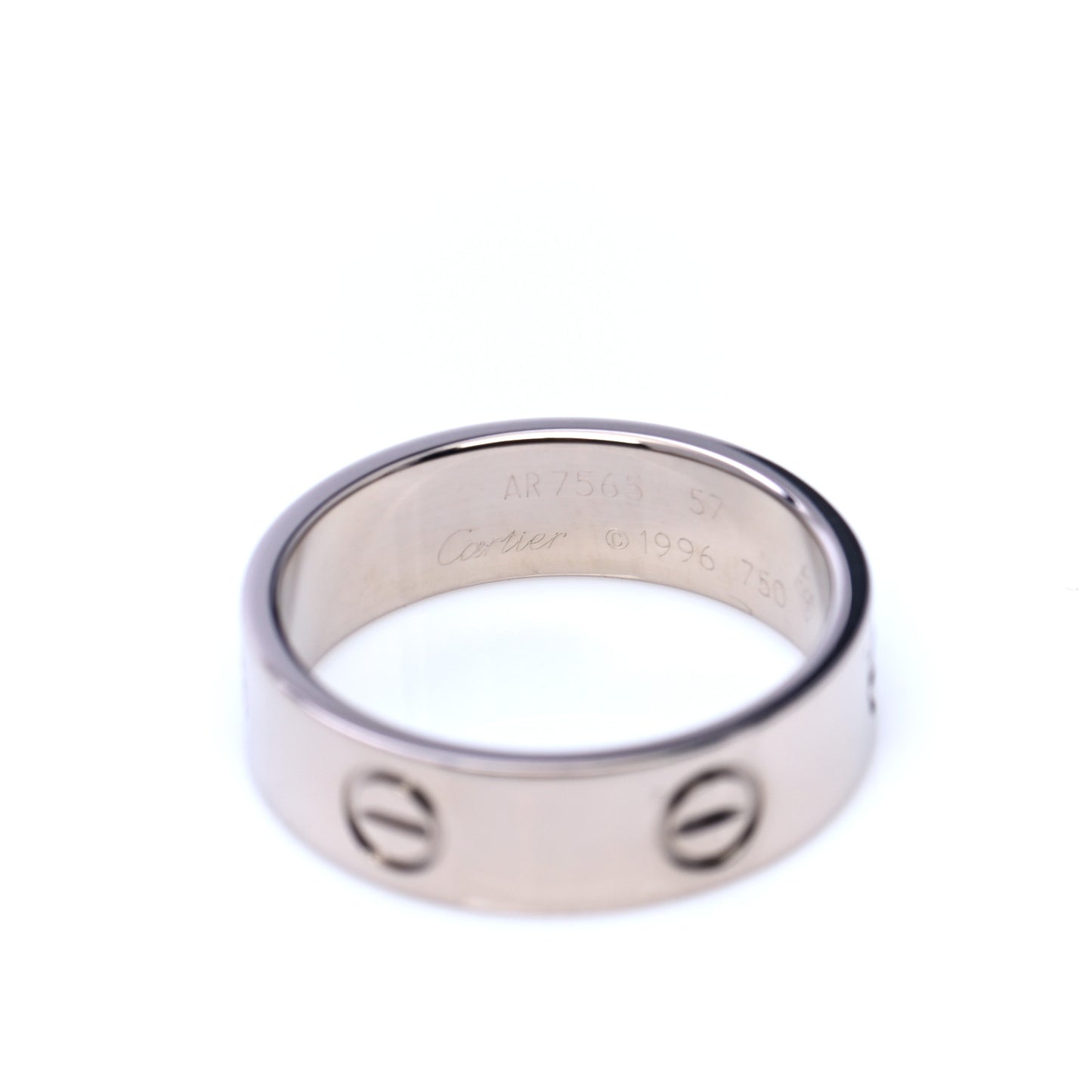 18K White Gold 5.5mm LOVE Ring 57 8