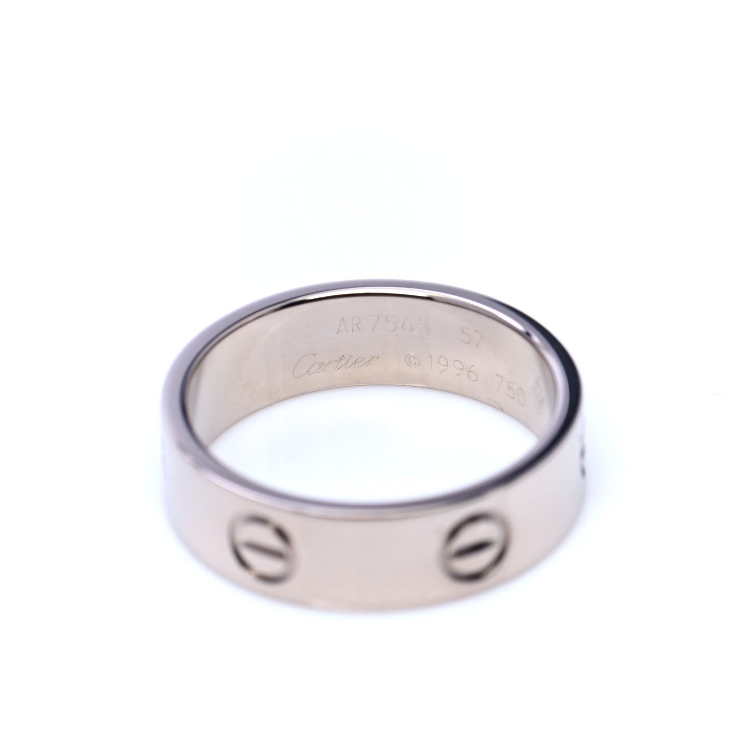 Cartier 18K White Gold 5.5mm LOVE Ring 57 8 4 of 5