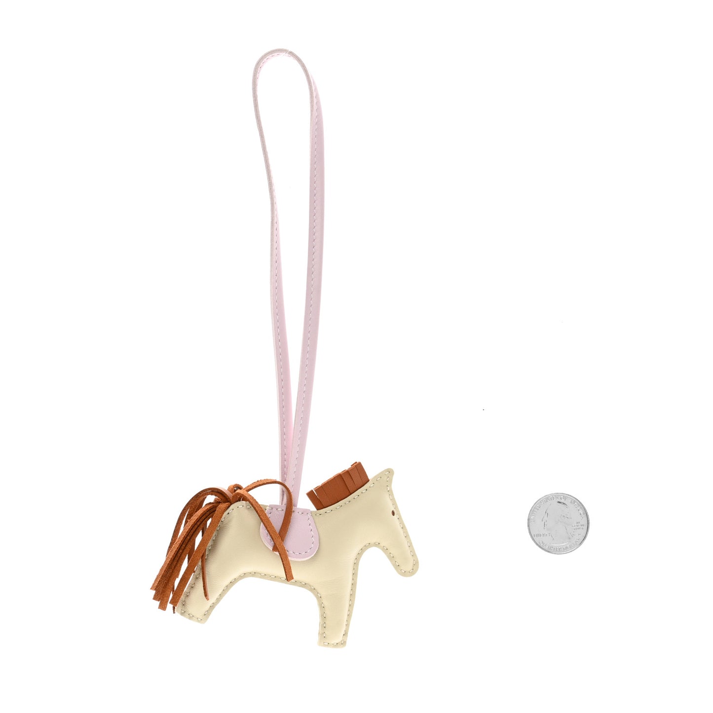 Milo Lambskin Grigri Rodeo Horse Bag Charm PM Craie Mauve Pale Gold