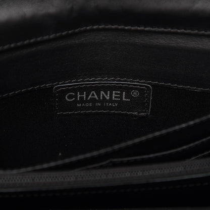 Chanel Patent Calfskin Quilted Brilliant East West Flap Clutch Black 6 of 8