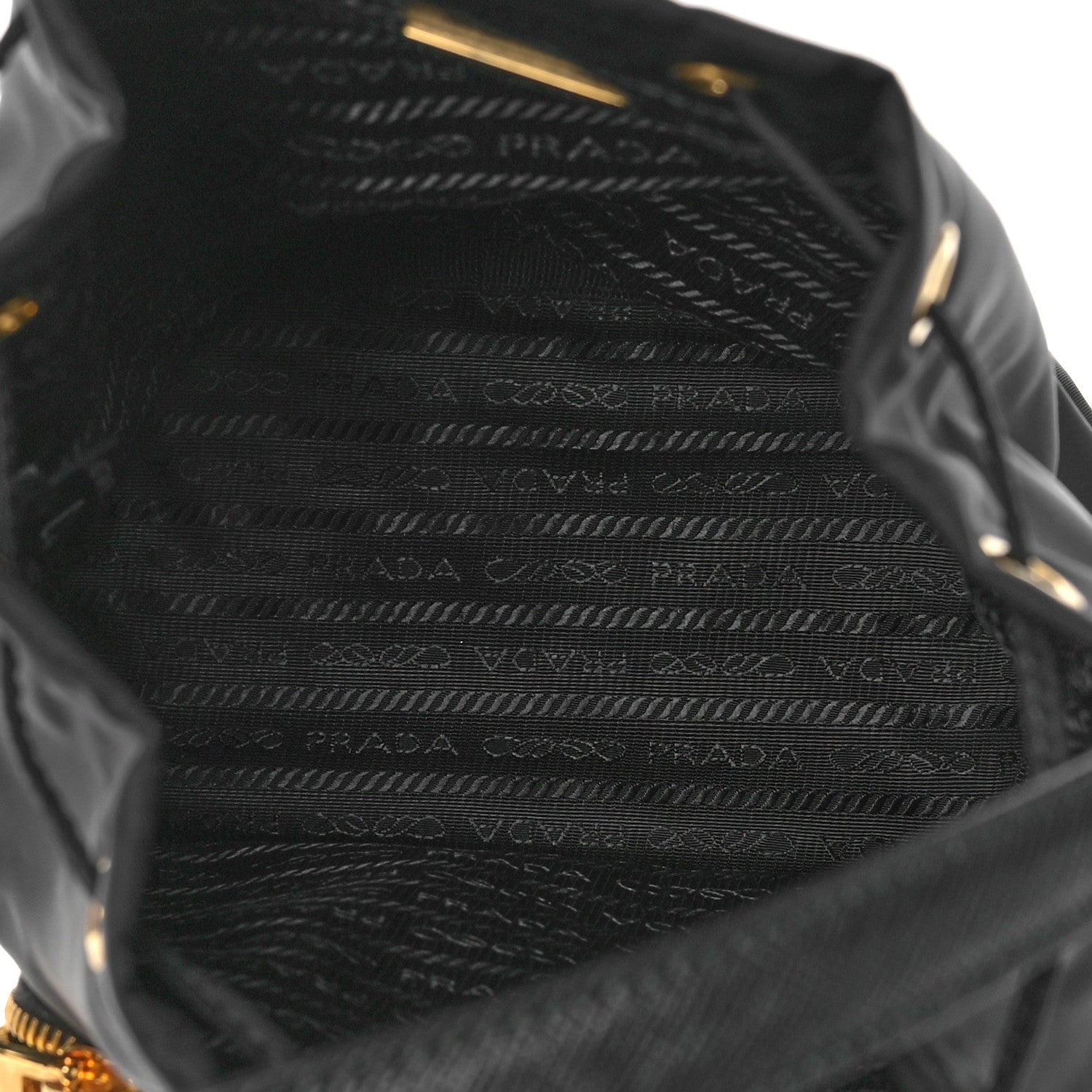 Prada Saffiano Tessuto Nylon Mini Bucket Crossbody Bag Black 5 of 8