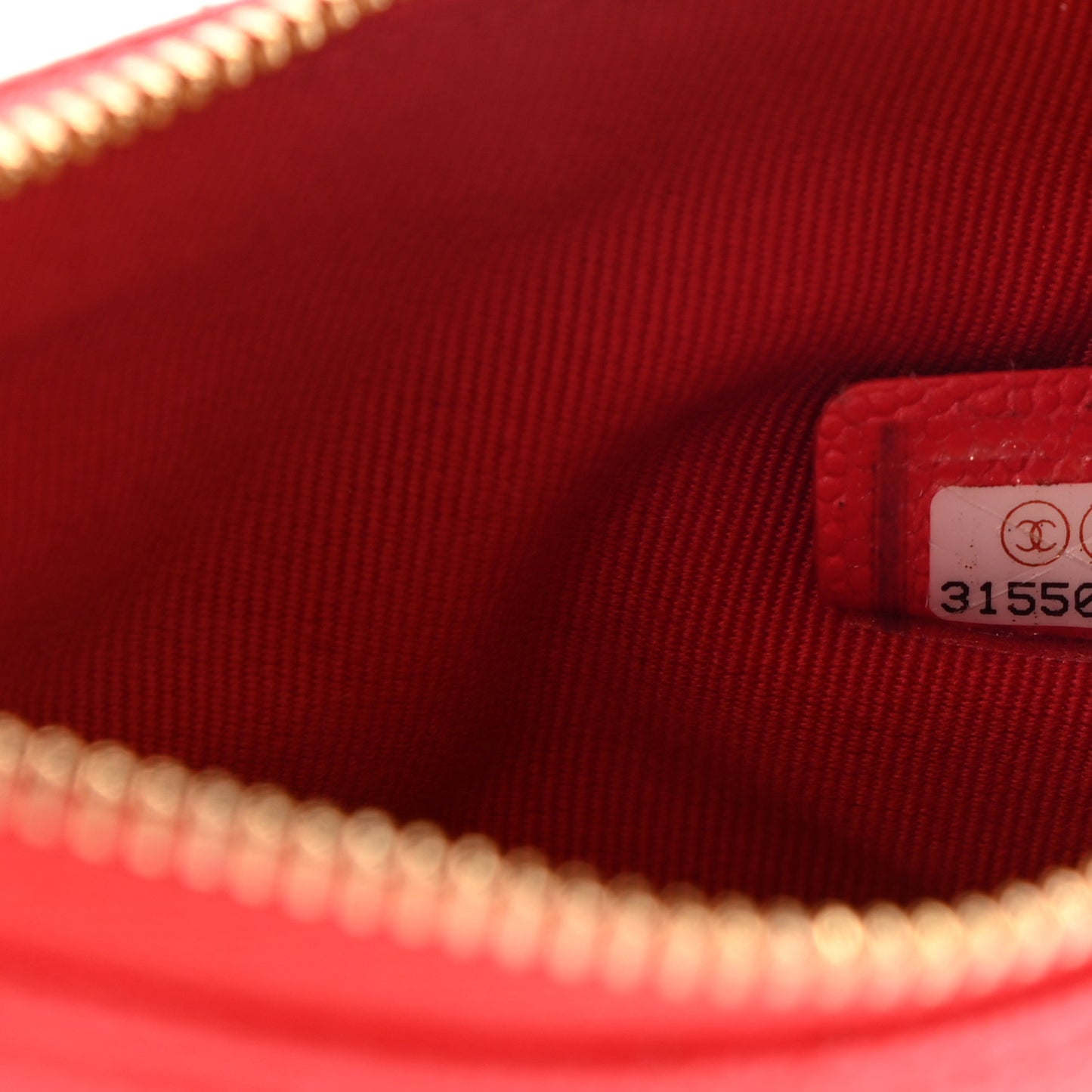 Shiny Caviar Quilted Small Cosmetic Case Red