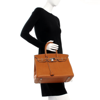 Hermes Natural Barenia Faubourg Birkin 35 Fauve 2 of 38