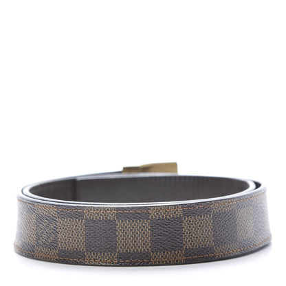 Louis Vuitton Damier Ebene LV Paris Buckle Belt 75 30 Gold 2 of 9