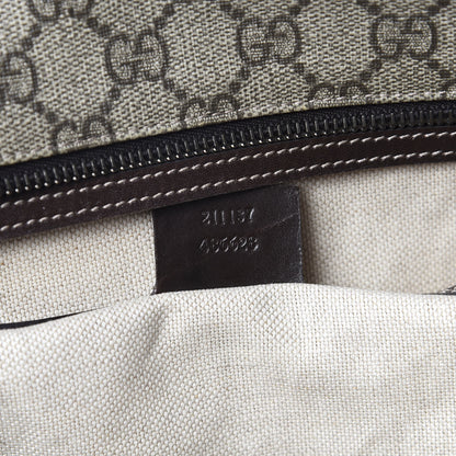 Gucci GG Supreme Monogram Medium Zippered Shopping Tote Dark Brown 9 of 12