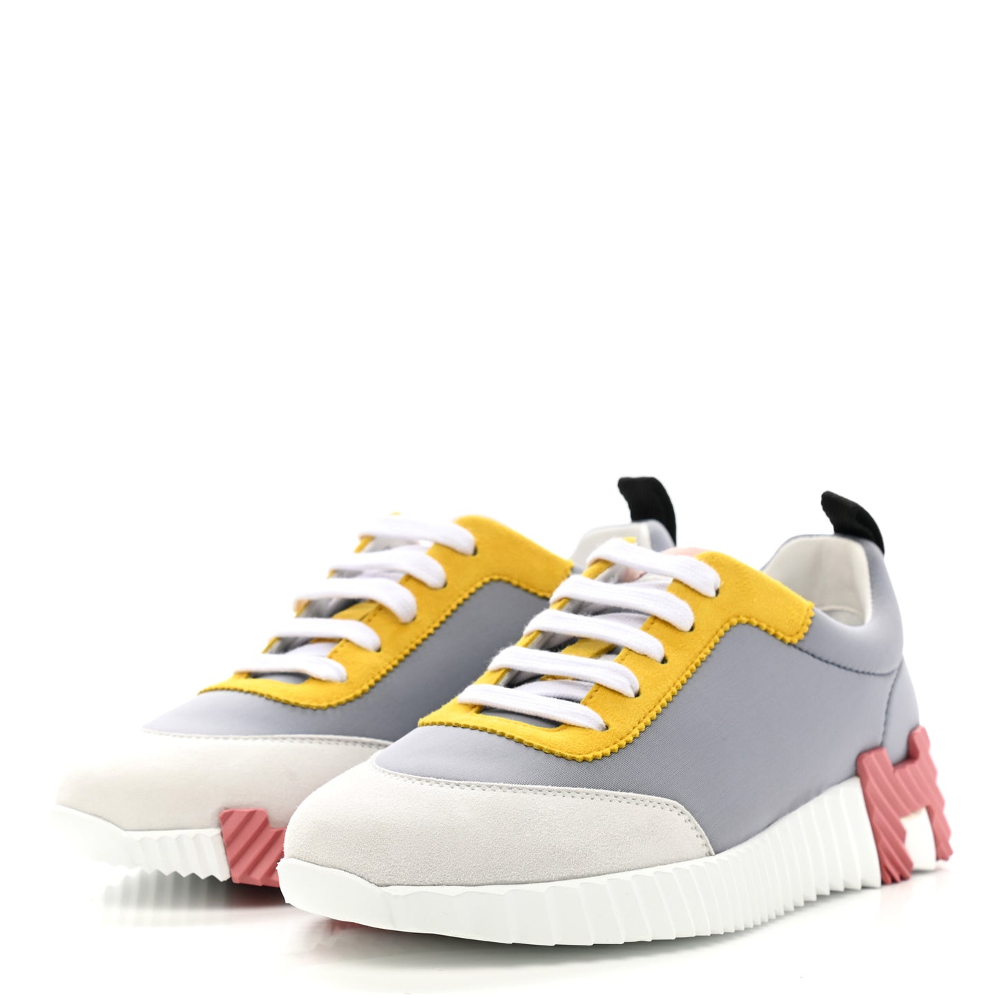 Technical Canvas Suede Goatskin Bouncing Sneakers 36.5 Gris Multicolor