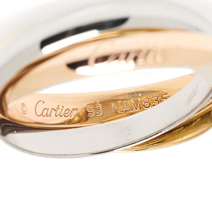 Cartier 18k Pink Yellow White Gold Small Trinity Ring 53 6.5 4 of 4