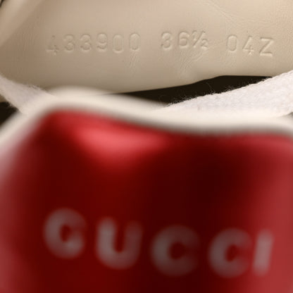 Gucci GG Supreme Monogram Strawberry Web Womens Ace Sneakers 36.5 Beige Multicolor Red Green 10 of 10