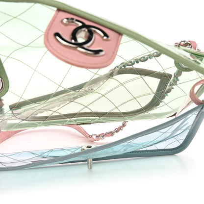 Chanel Lambskin PVC Quilted Medium Coco Splash Flap Blue Green 5 of 10