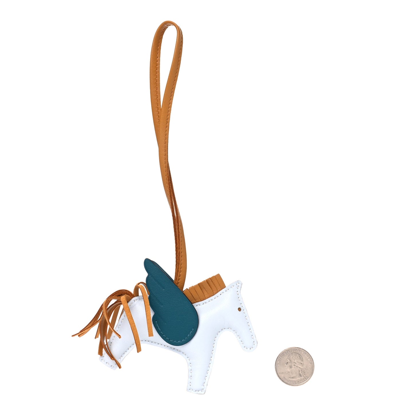 Milo Lambskin Grigri Rodeo Pegase Horse Bag Charm PM Bleu Brume Sesame Vert Bosphore