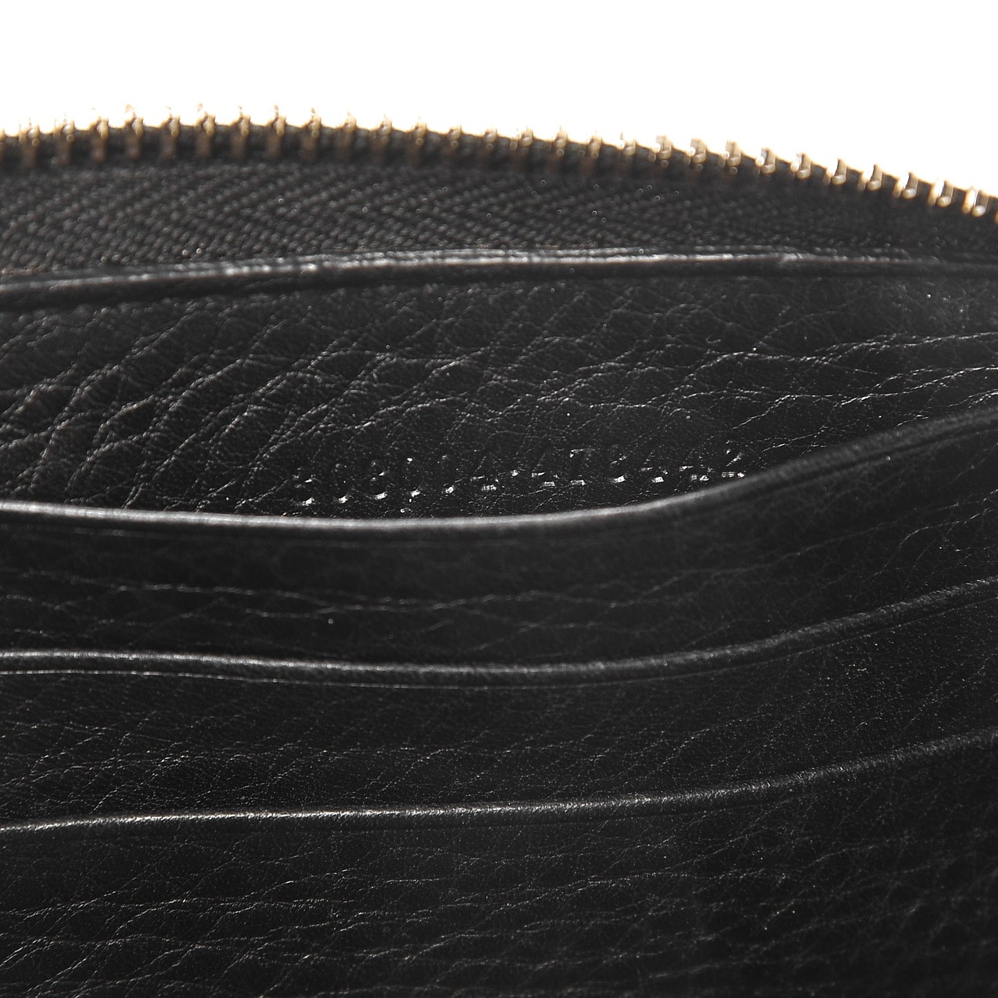 Pebbled Calfskin Soho Zip Around Wallet Black