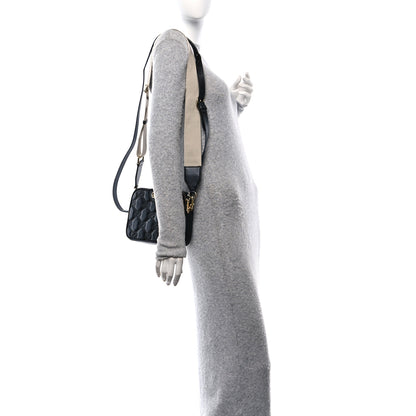 Gucci Calfskin GG Matelasse Shoulder Bag Black Natural 2 of 10