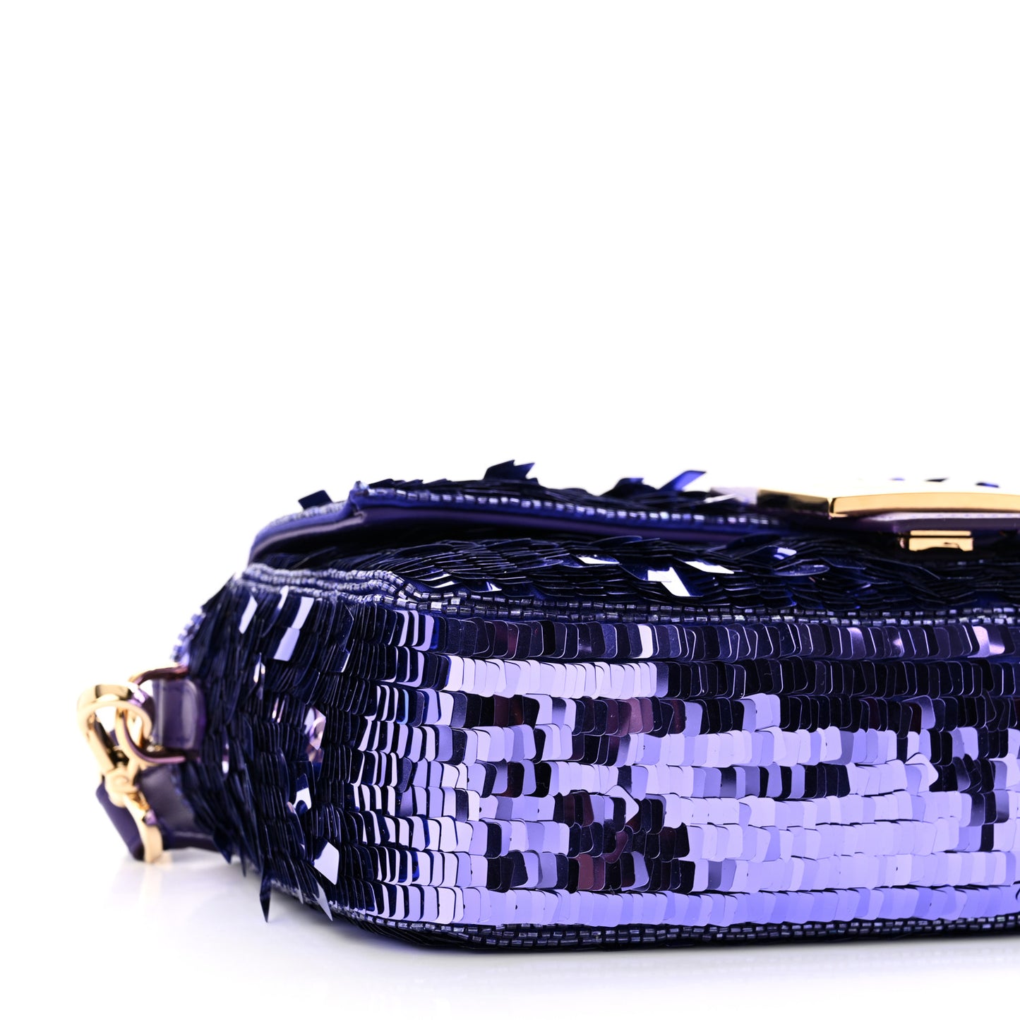 Sequin Paillettes Shiny Nappa Sex and the City Baguette Viola Purple Rain