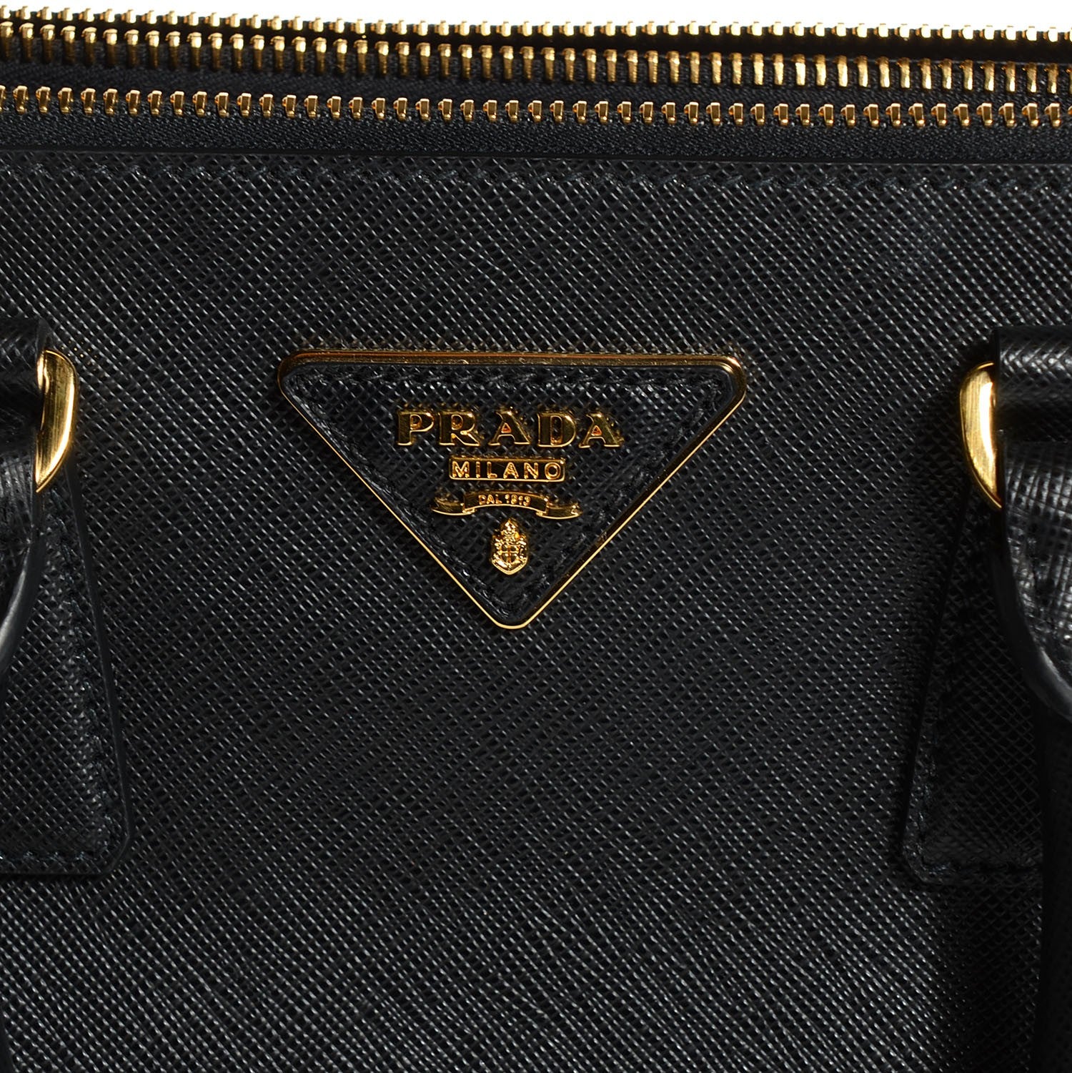 Prada Saffiano Lux Small Double Zip Tote Nero Black 6 of 10