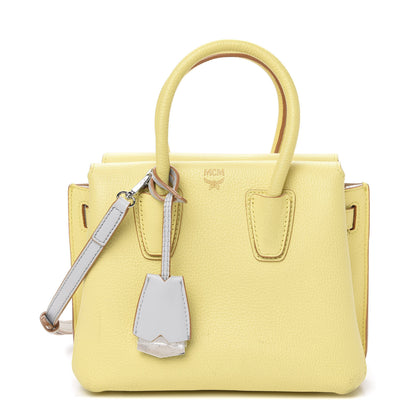 MCM Grained Calfskin Mini Milla Tote Custard Yellow 1 of 11