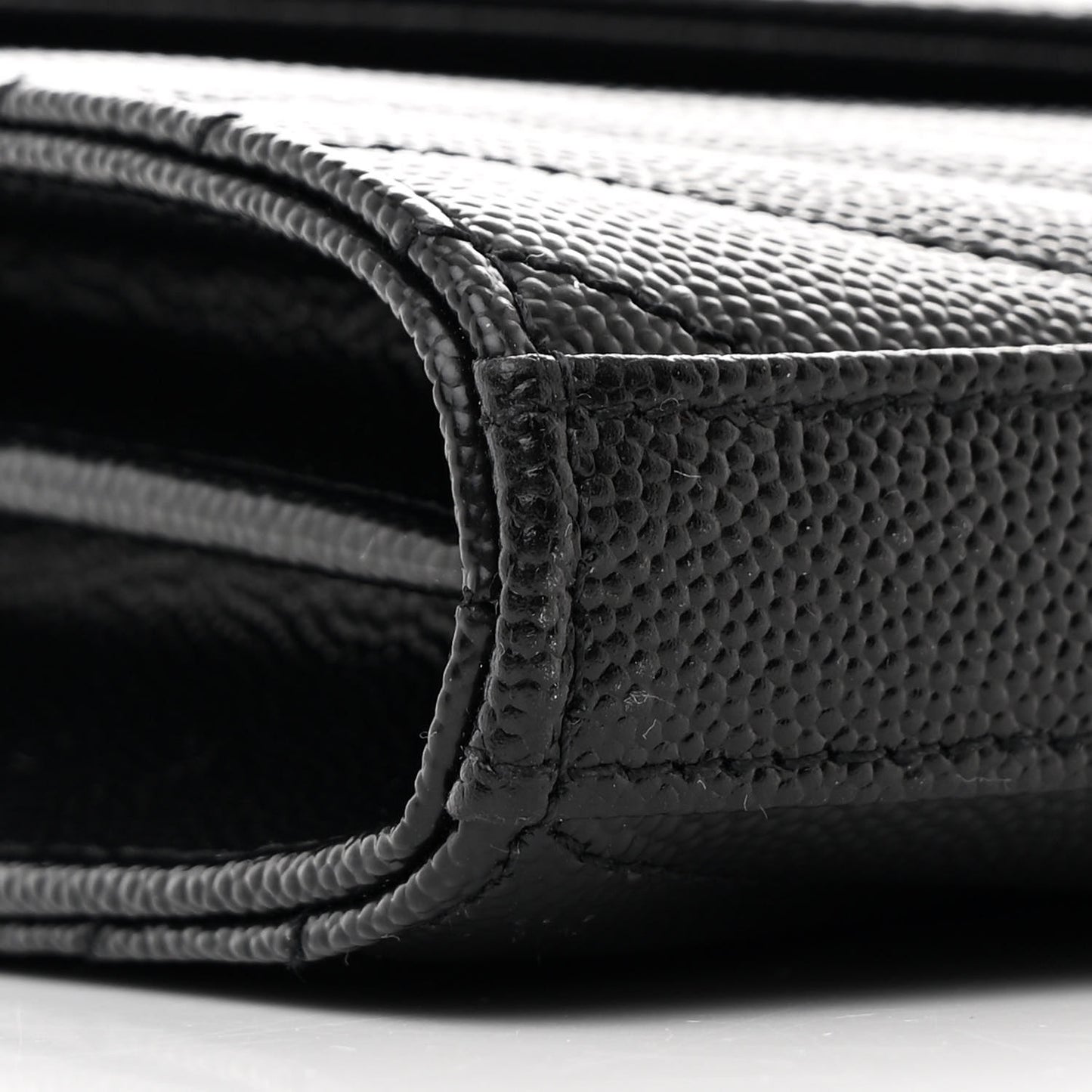 Grain De Poudre Matelasse Chevron Monogram Chain Wallet Black