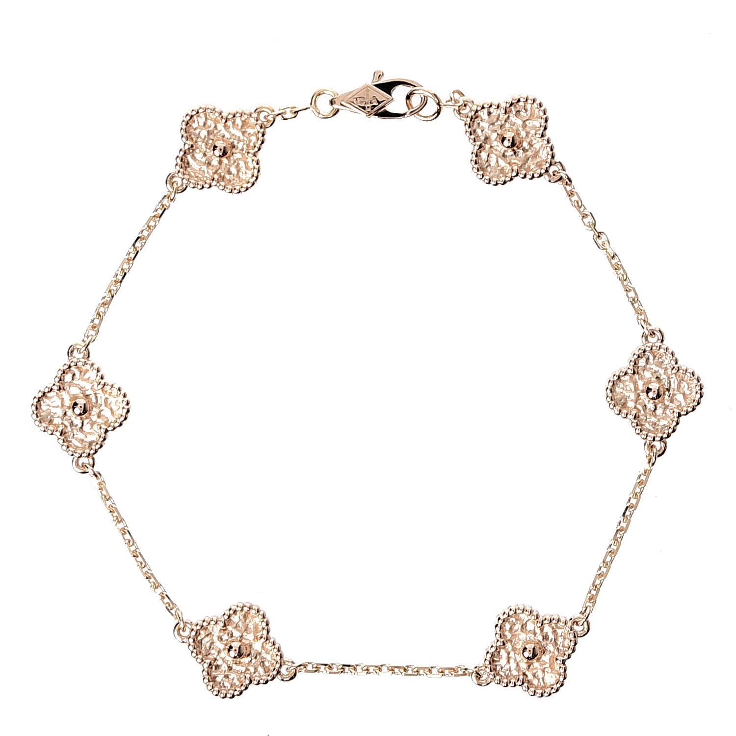 Van Cleef & Arpels 18K Rose Gold 6 Motifs Sweet Alhambra Bracelet 1 of 5