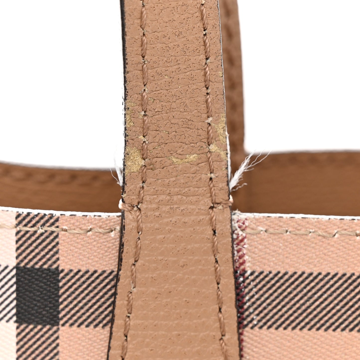 Grainy Calfskin Haymarket Check Medium Reversible Tote Camel