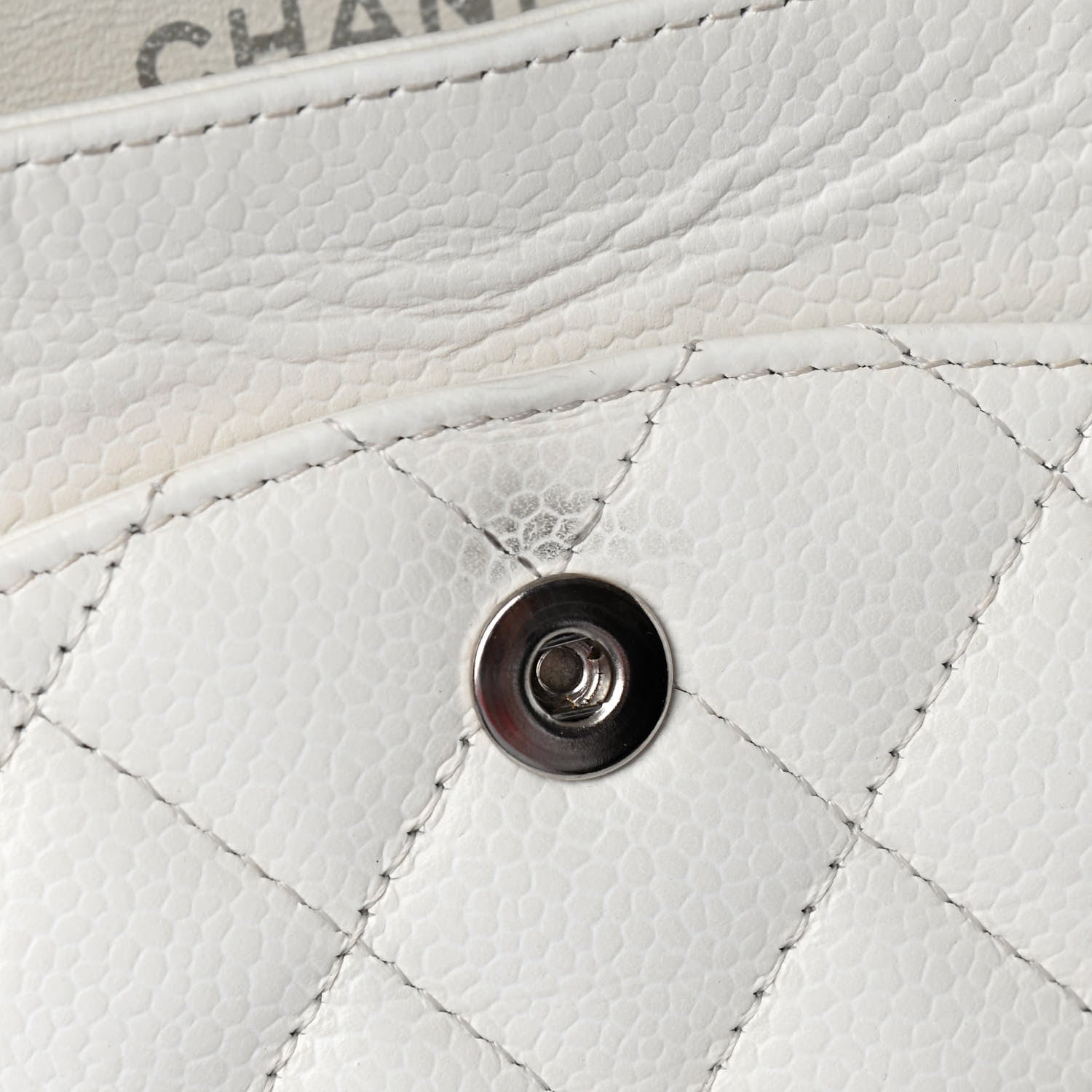 Chanel Caviar Quilted Medium Double Flap White 14 of 14