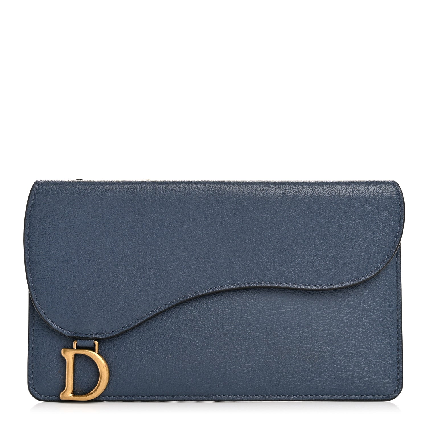 Christian Dior Goatskin Saddle Pouch Wallet Cloud Blue 1 of 11