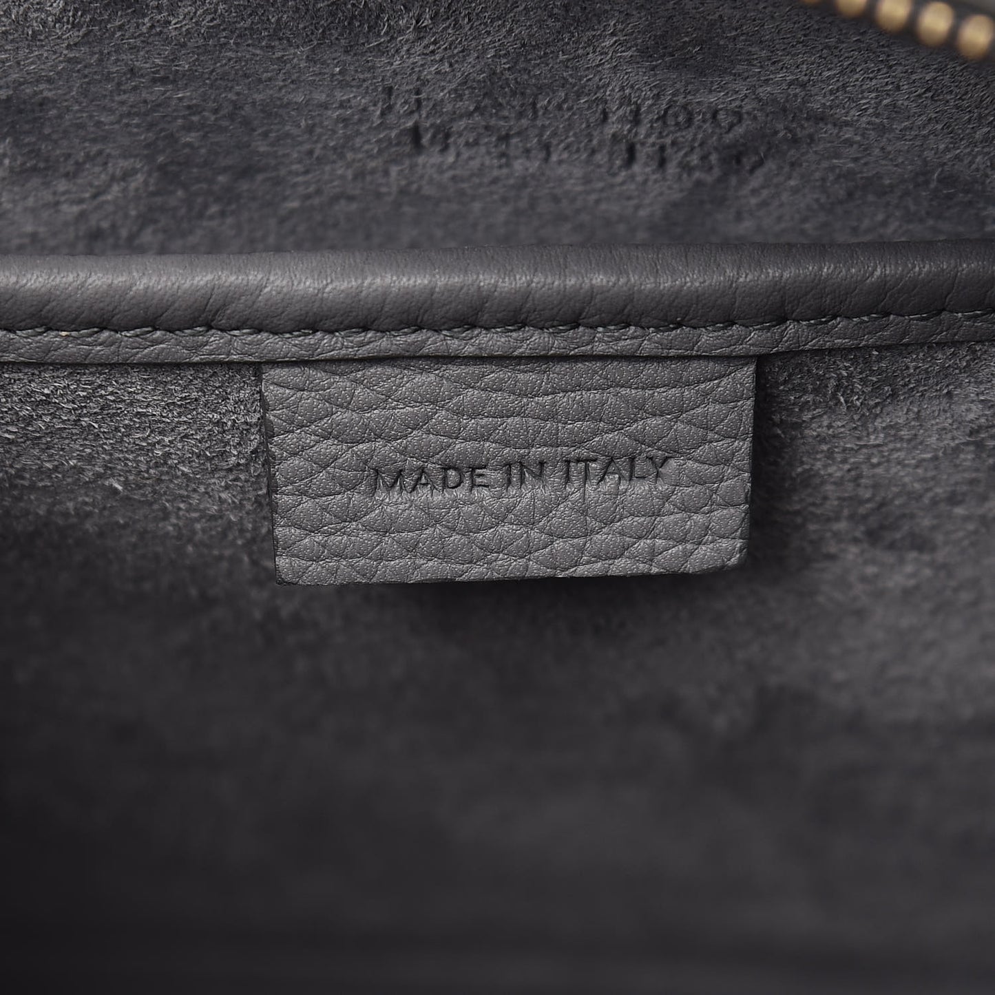 Drummed Calfskin Nano Luggage Kohl