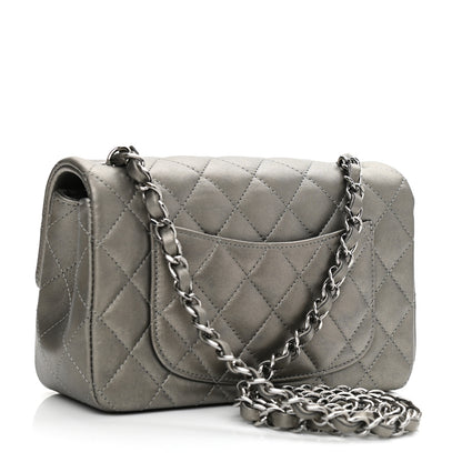 Chanel Iridescent Calfskin Quilted Mini Rectangular Flap Charcoal Grey 4 of 10