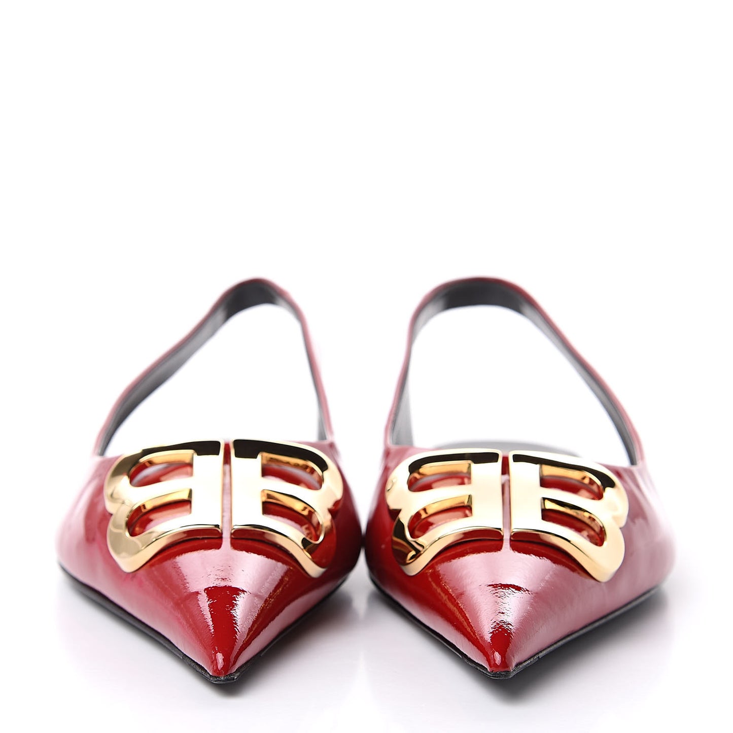 Patent BB Knife Pointy Toe Slingback Flats 39 Rouge Cardinal