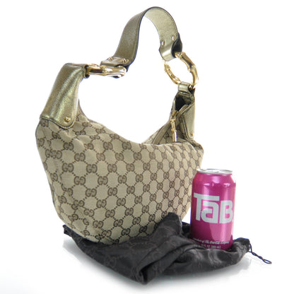 Gucci Monogram Bamboo Ring Hobo Metallic 3 of 8