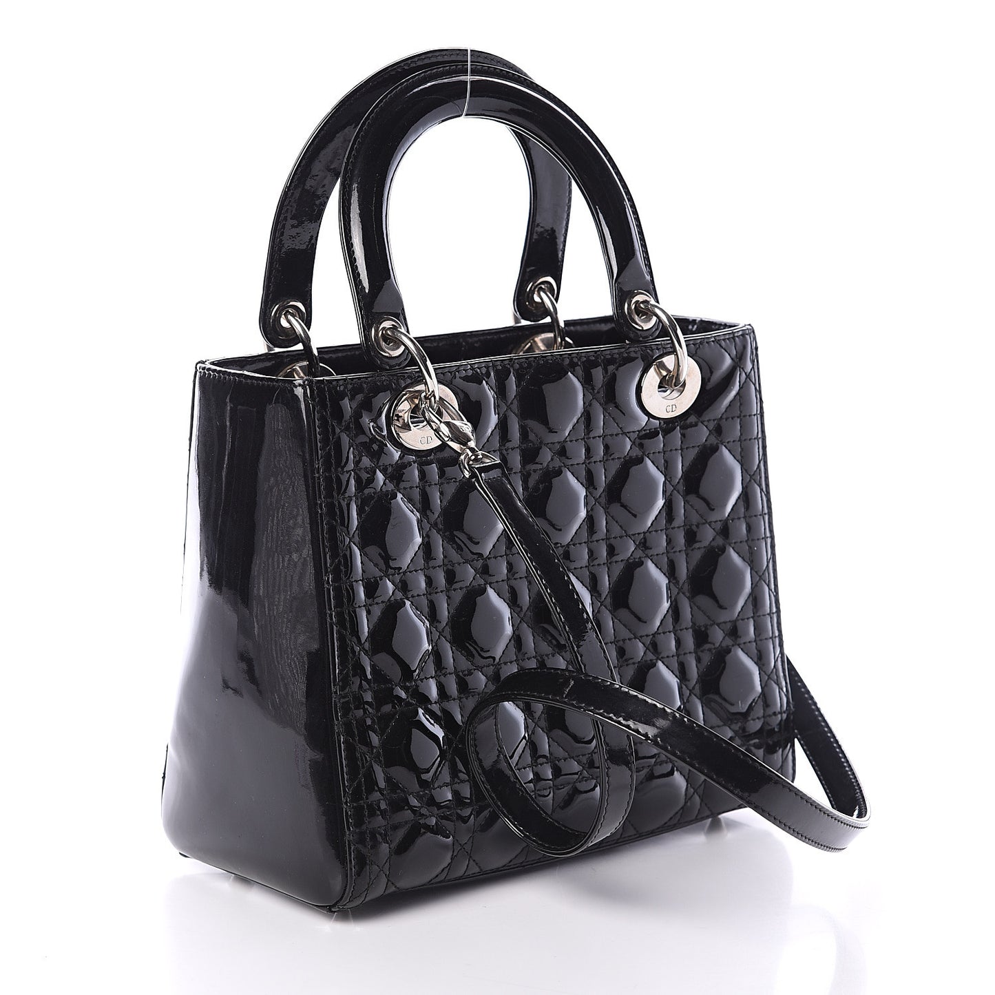 Patent Cannage Medium Lady Dior Black