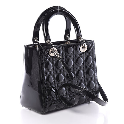 Christian Dior Patent Cannage Medium Lady Dior Black 2 of 8