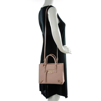 Balenciaga Grained Calfskin Gold Metallic Edge Hardware Papier Mini A4 Tote 2 of 7