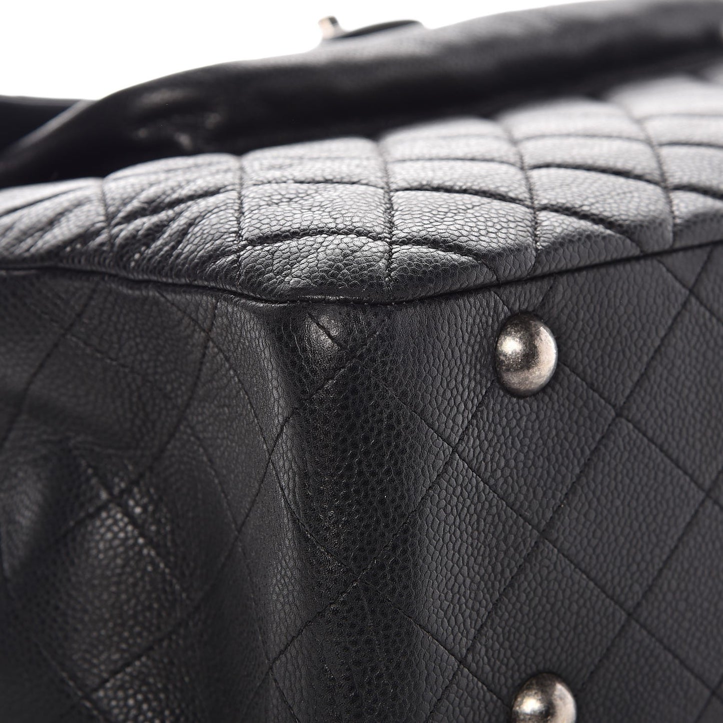 Caviar Quilted Flap Tote Black