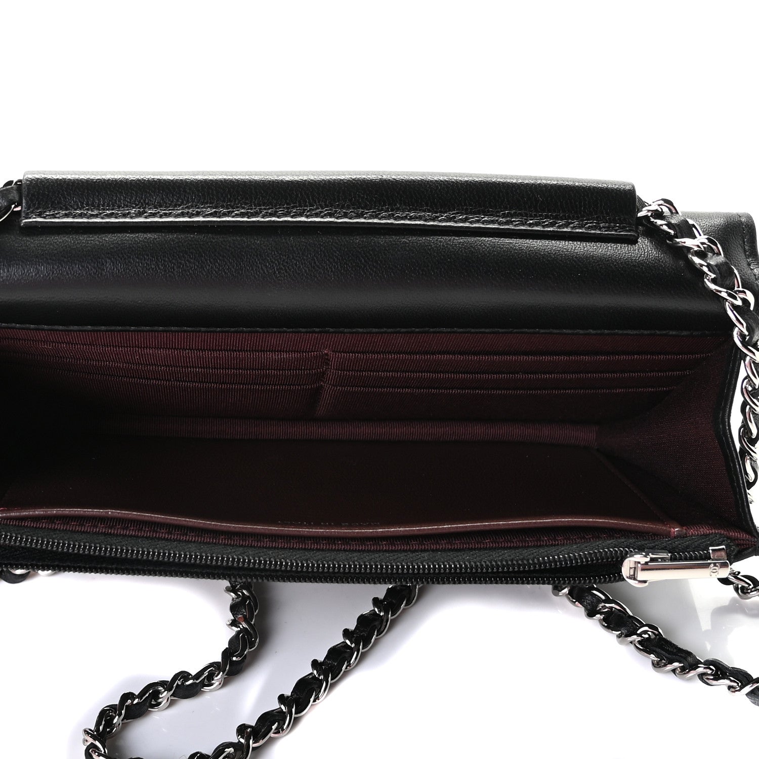 Chanel Lambskin Quilted Wallet On Chain WOC Black 6 of 8
