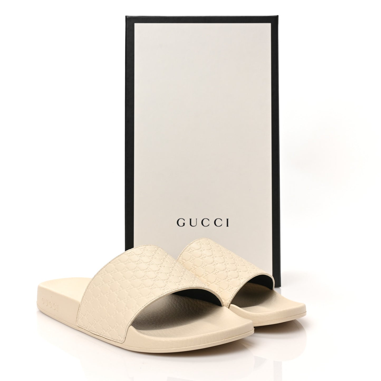 Microguccissima Mens Slide Sandals 10 Ivory
