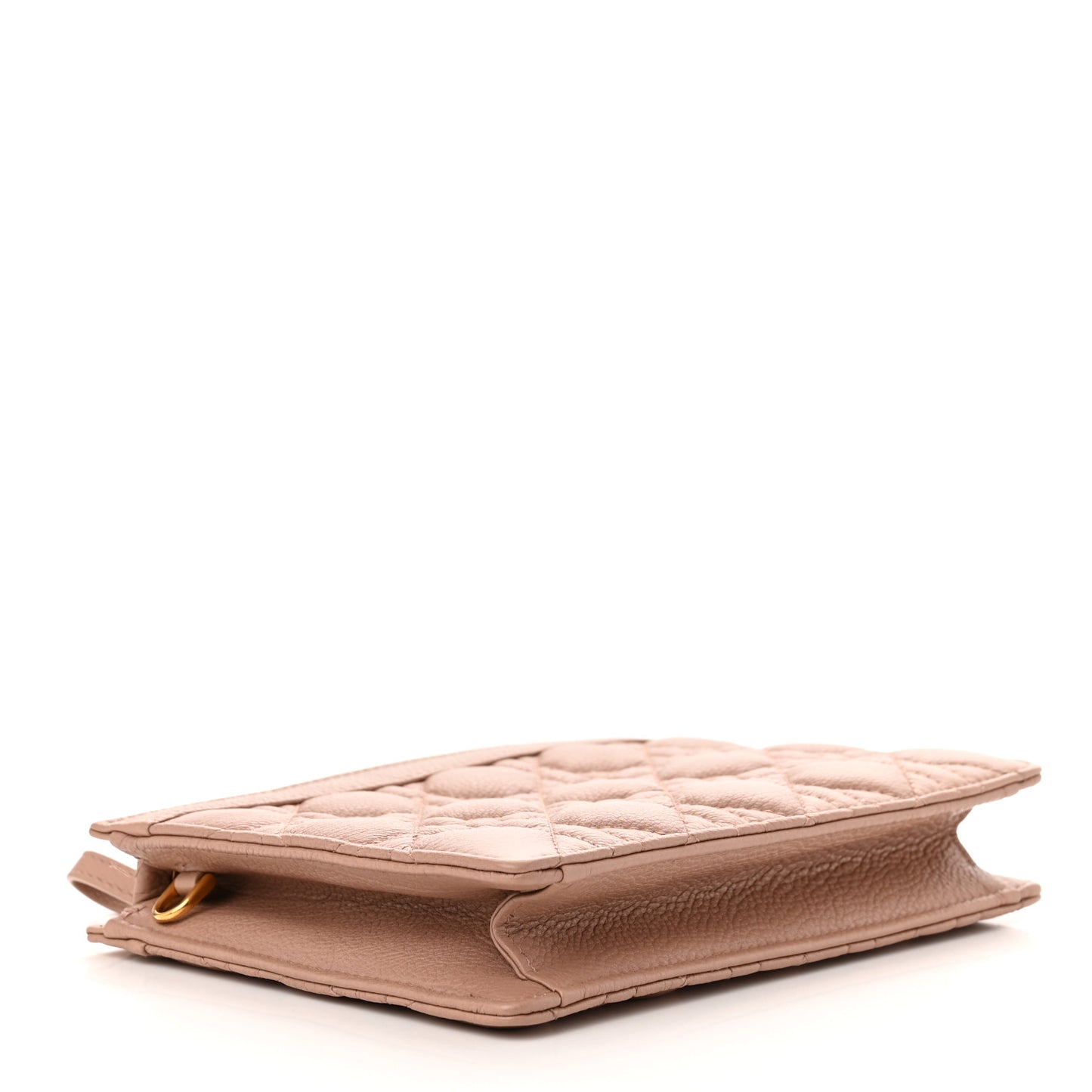 Calfskin Cannage Caro Zipped Pouch With Chain Fard