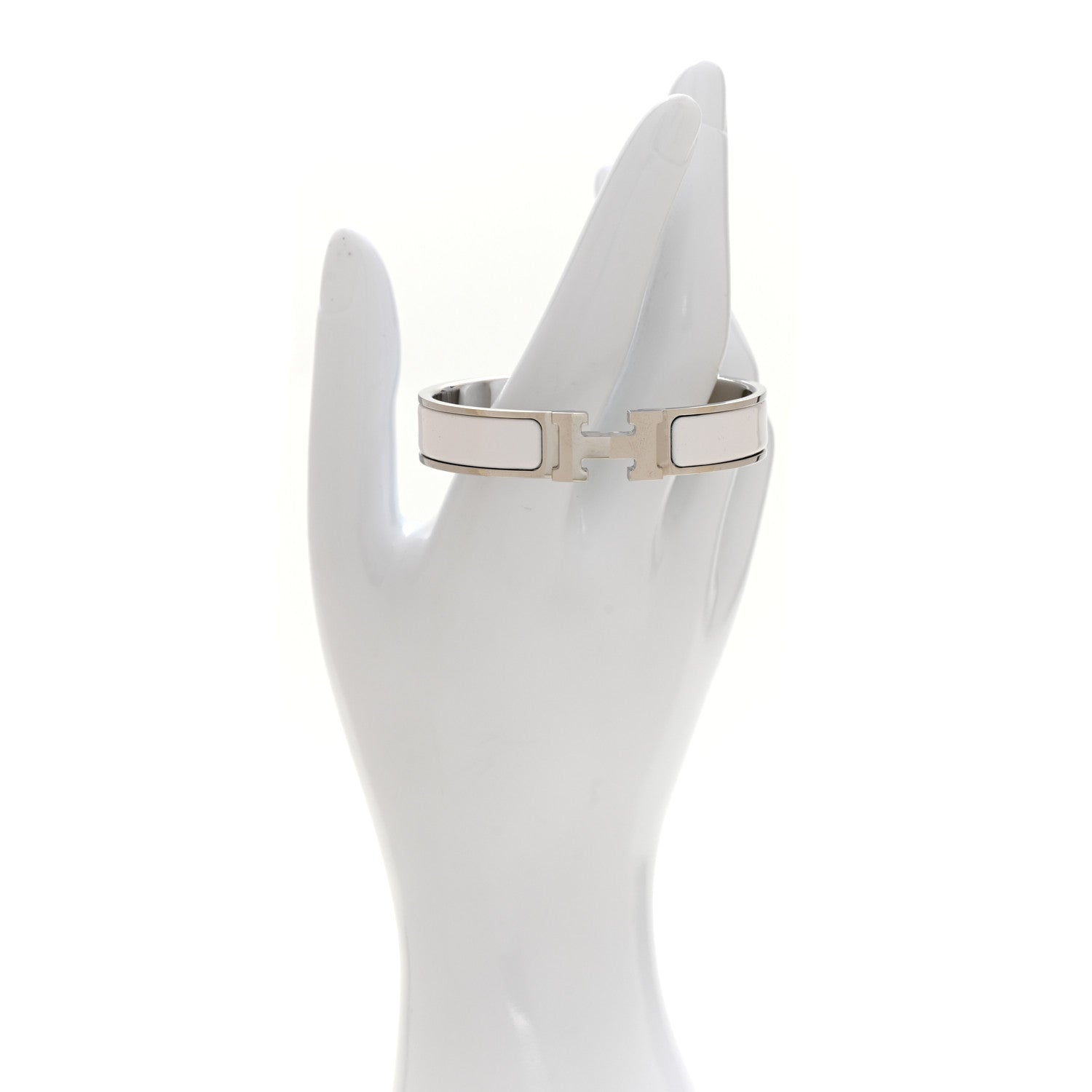 Hermes Enamel Narrow Clic Clac H Bracelet PM White 2 of 5