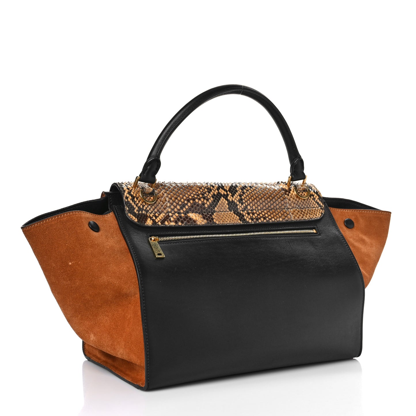 Snakeskin Suede Trapeze Brown