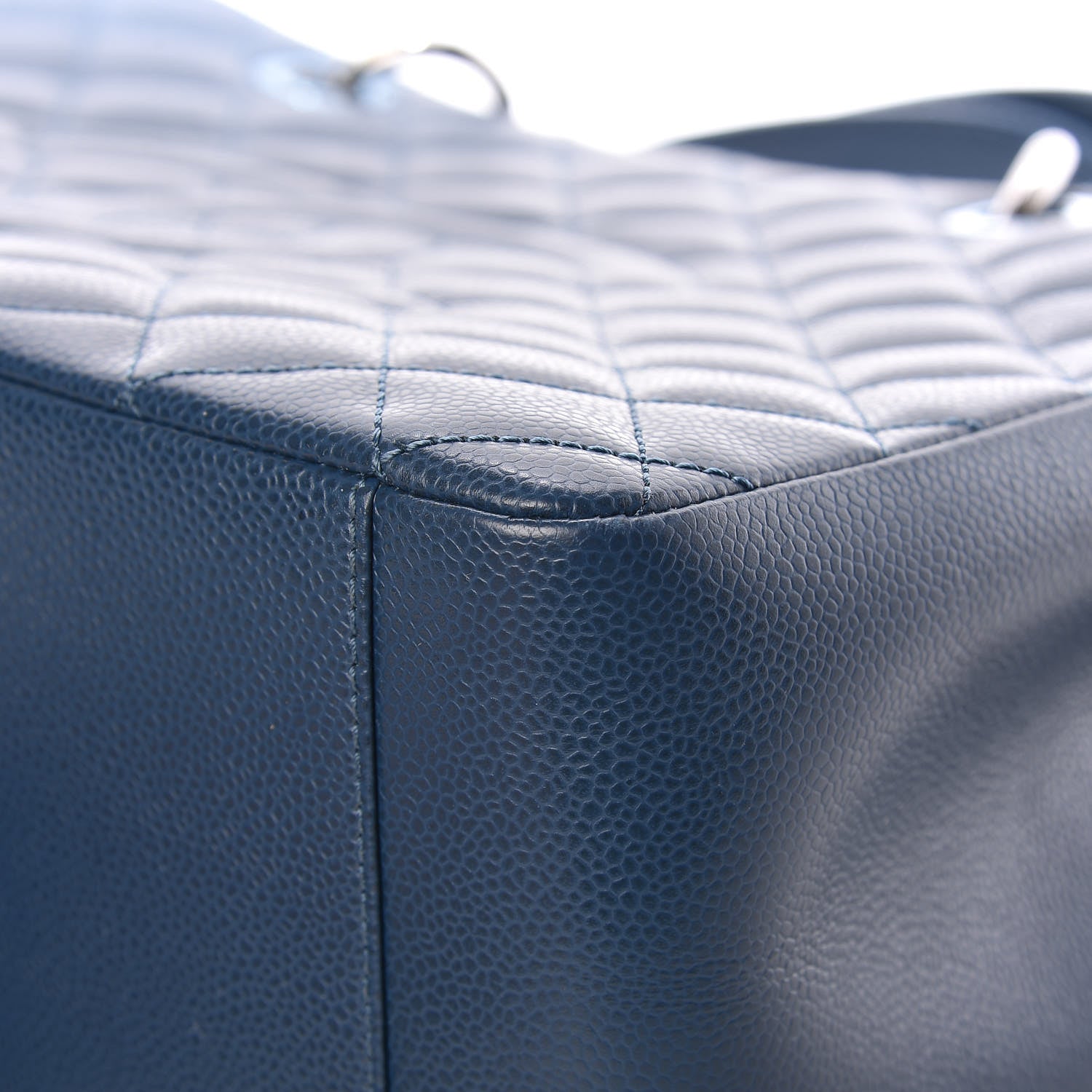 Chanel Caviar Quilted Grand Shopping Tote GST Dark Blue 8 of 13