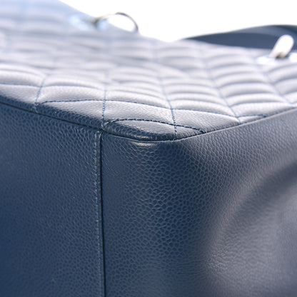 Chanel Caviar Quilted Grand Shopping Tote GST Dark Blue 8 of 13