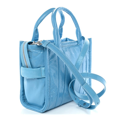 Marc Jacobs Shiny Crinkled Calfskin The Tote Bag Air Blue 2 of 9